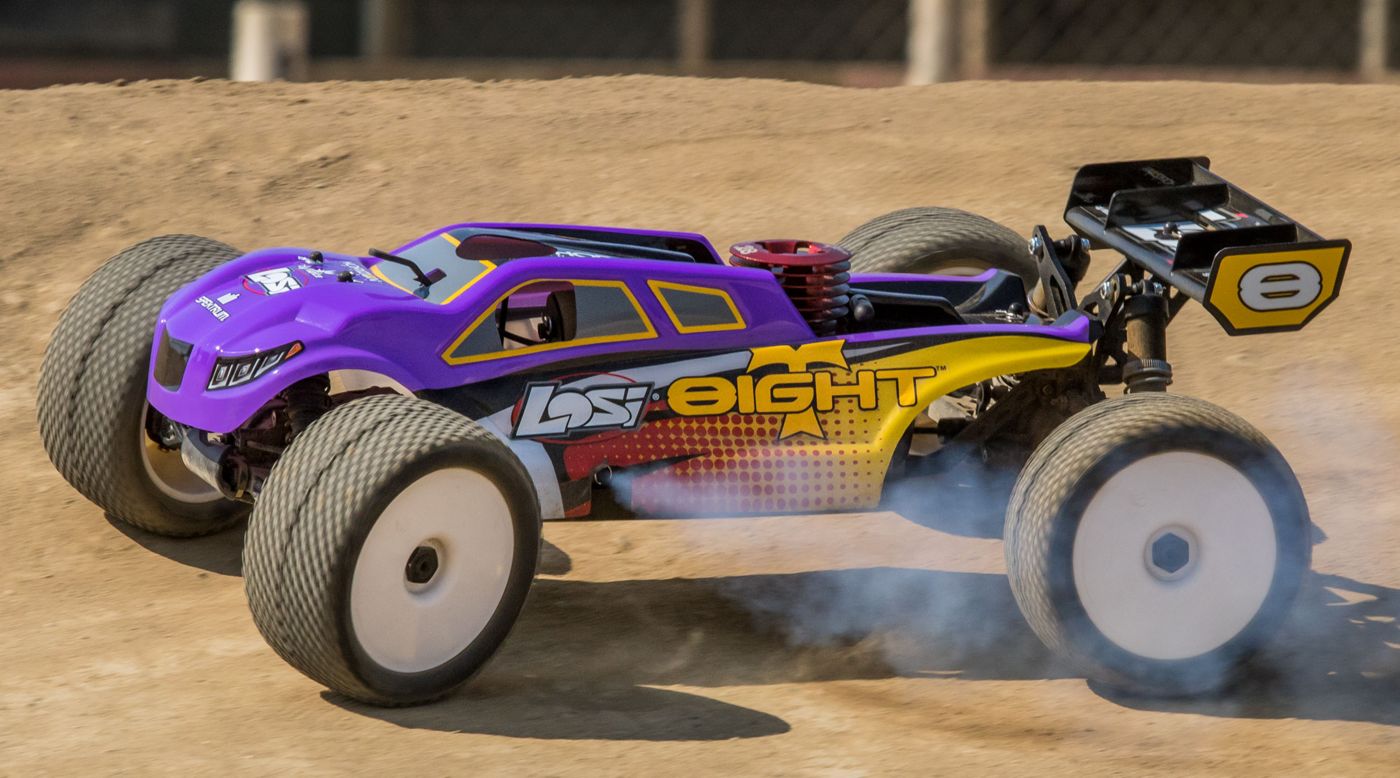 Losi LOS04011 - 1/8 8IGHT-T 4WD Truggy Nitro RTR, Purple/Yellow 