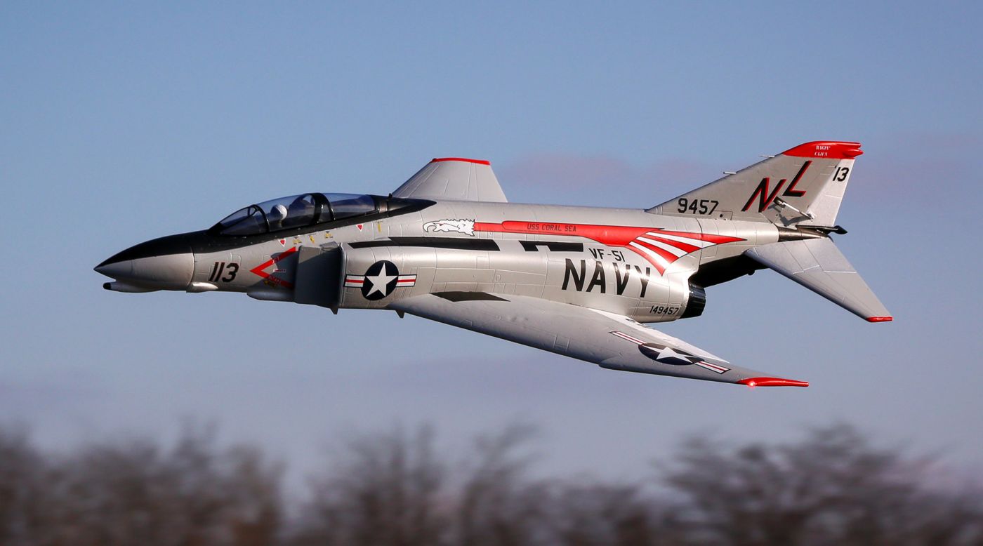 E-flite EFL7950 - F-4 Phantom II 80mm EDF BNF Basic with AS3X & SAFE Select