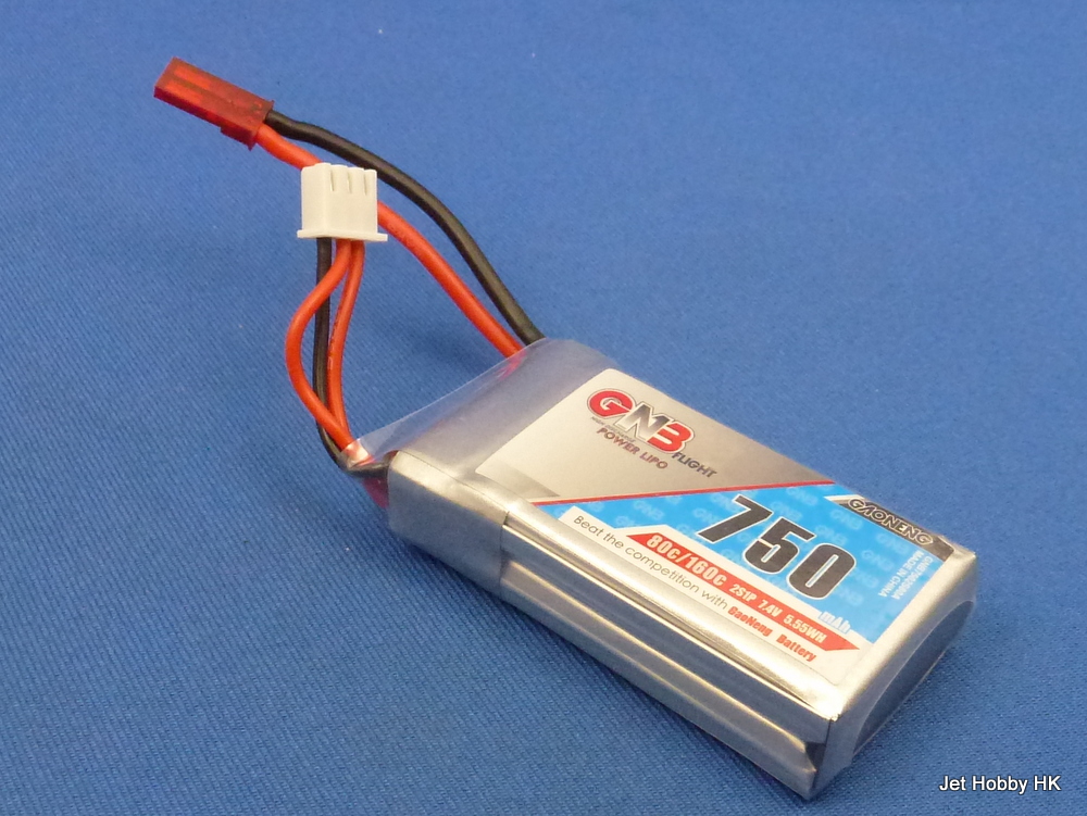 GNB 750-2S-80C-JST - 750mAh 7.4V Lipo Battery JST Plug