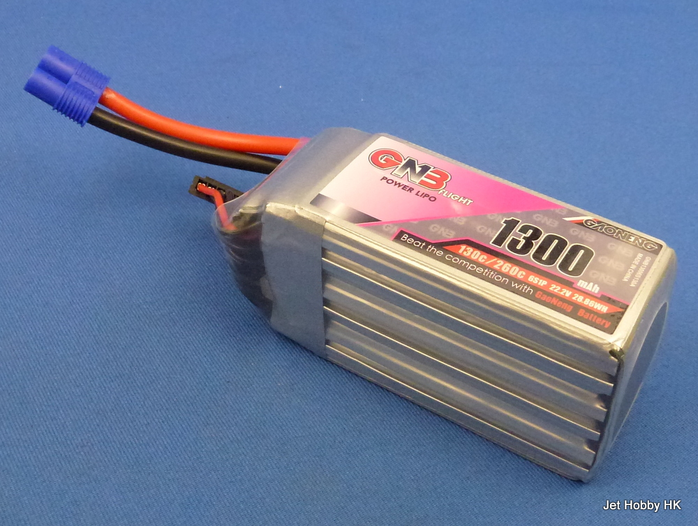 GNB 1300-6S-130C-EC3 - 1300mAh 22.2V LiPo Battery EC3 Plug