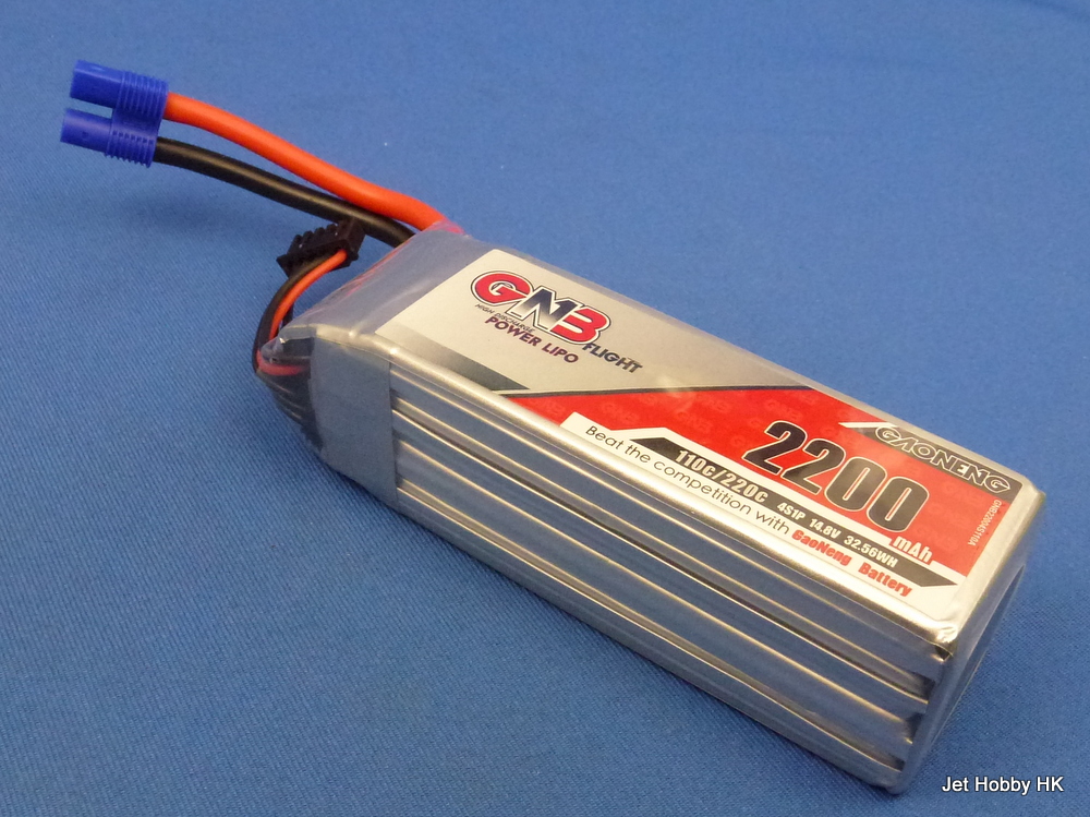 GNB 2200-4S-110C-EC3 - 1300mAh 14.8V LiPo Battery EC3 Plug