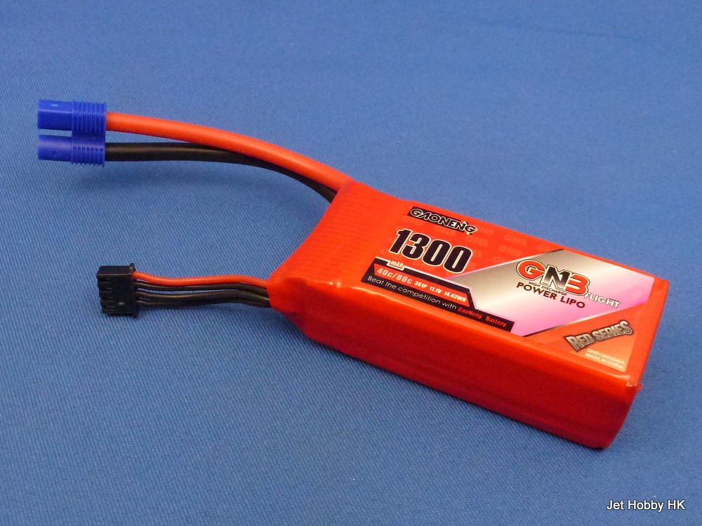 GNB 1300-3S-40/80C-EC3 - 1300mAh LiPo Battery 11.1V EC3 Plug (Recoil 17)