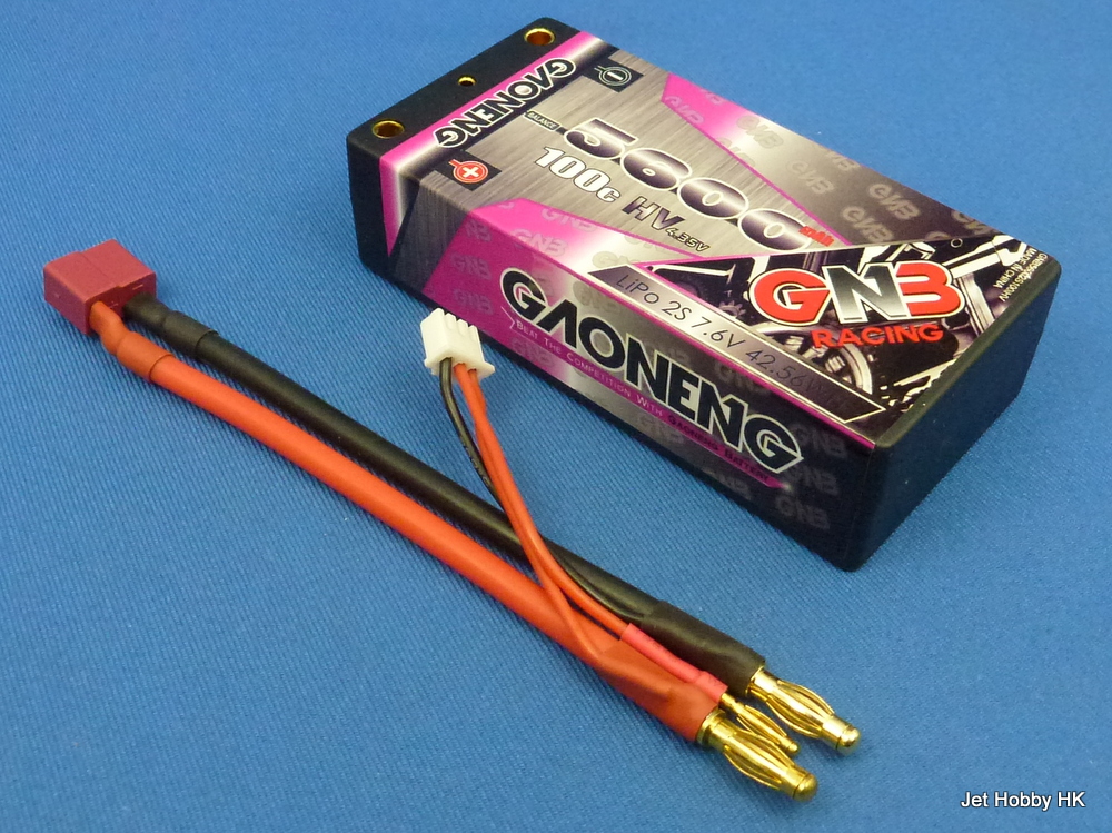 GNB 5600-2S-100C HV-T Plug - 5600mAh LiPo Battery 7.4V Shorty T- Plug
