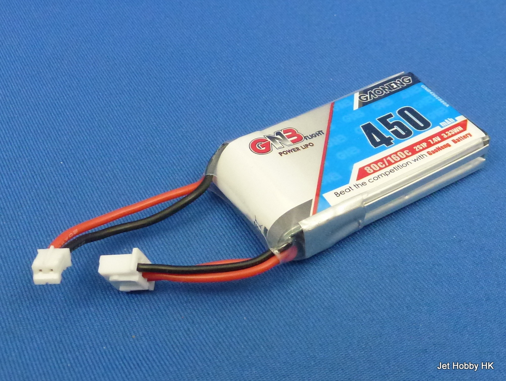 GNB 450-2S-80C/160C-PH2.0 - 450mAh LiPo Battery 7.4V Soft Pack PH2.0 Plug (Axial SCX24)