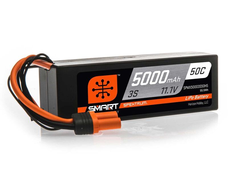 Spektrum SPMX50003S50H5 - 11.1V 5000mAh 3S 50C Smart Hardcase LiPo Battery: IC5