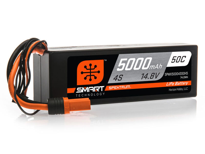 Spektrum SPMX50004S50H5 - 14.8V 5000mAh 4S 50C Smart Hardcase LiPo Battery: IC5