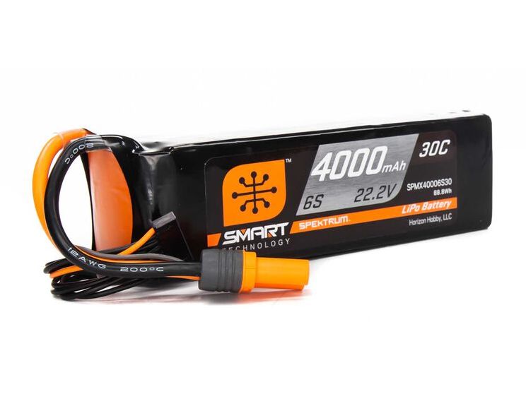 Spektrum SPMX40006S30 - 22.2V 4000mAh 6S 30C Smart LiPo Battery, IC5
