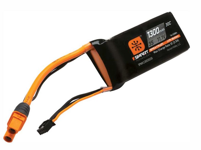Spektrum SPMX13003S30M - 11.1V 1300mAh 3S 30C Smart LiPo Battery (IC3)