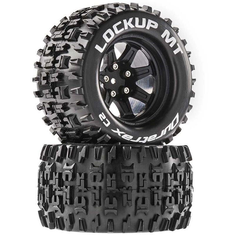 Duratrax DTXC5252 - Lockup MT 2.8 Mounted Tires, Black 14mm Hex 