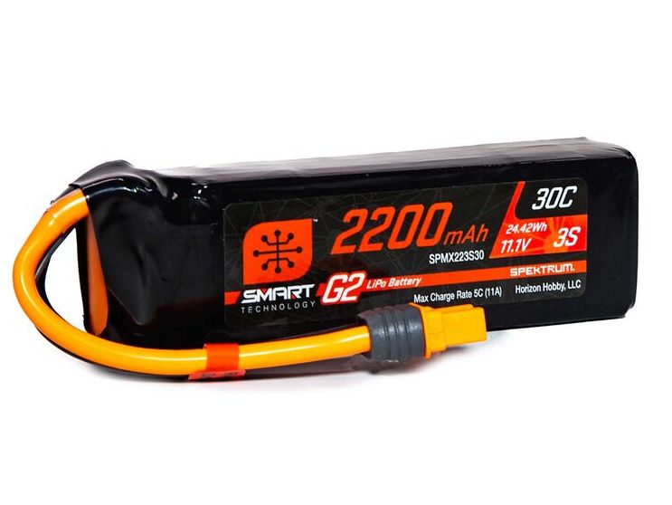 Spektrum SPMX223S30 - 11.1V 2200mAh 3S 30C Smart LiPo G2: IC3