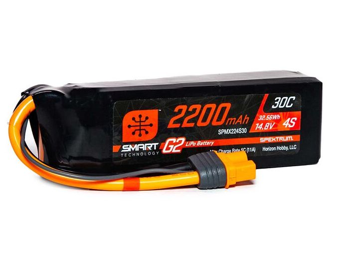 Spektrum SPMX224S30 - 14.8V 2200mAh 4S 30C Smart LiPo G2: IC3