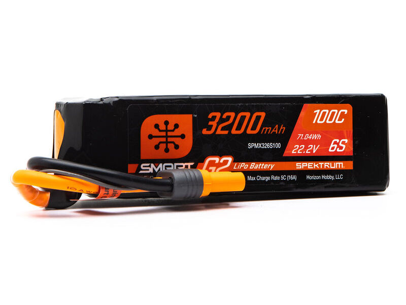 Spektrum SPMX326S100 - 22.2V 3200mAh 6S 100C Smart G2 LiPo Battery: IC5