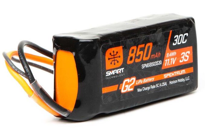 Spektrum SPMX8503S30 - 11.1V 850mAh 3S 30C Smart G2 LiPo Battery IC2