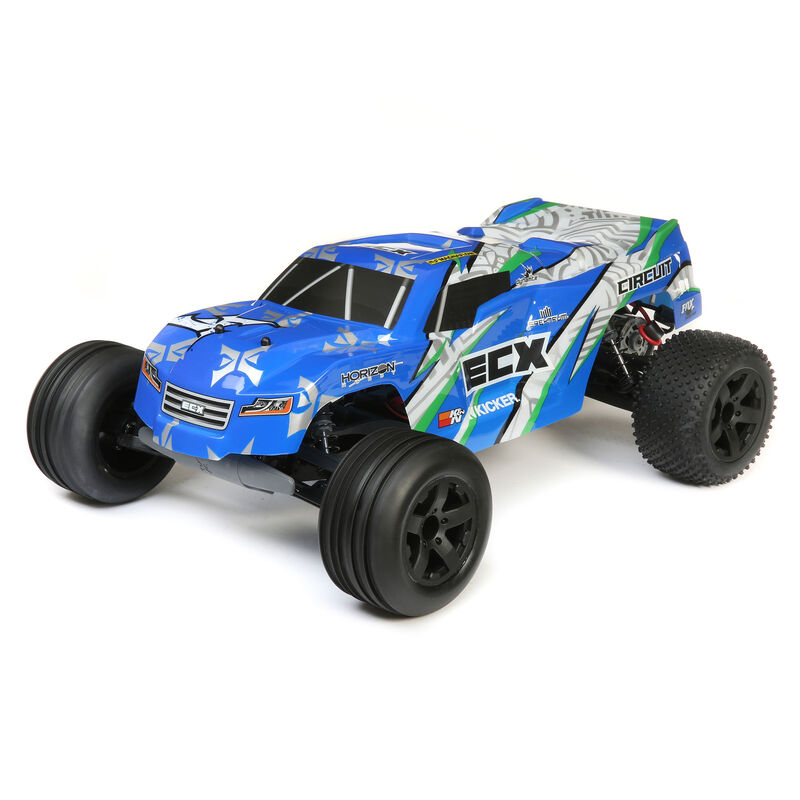 ECX 03430T2 - 1/10 Circuit 2WD Stadium Truck Brushed RTR, Blue/White