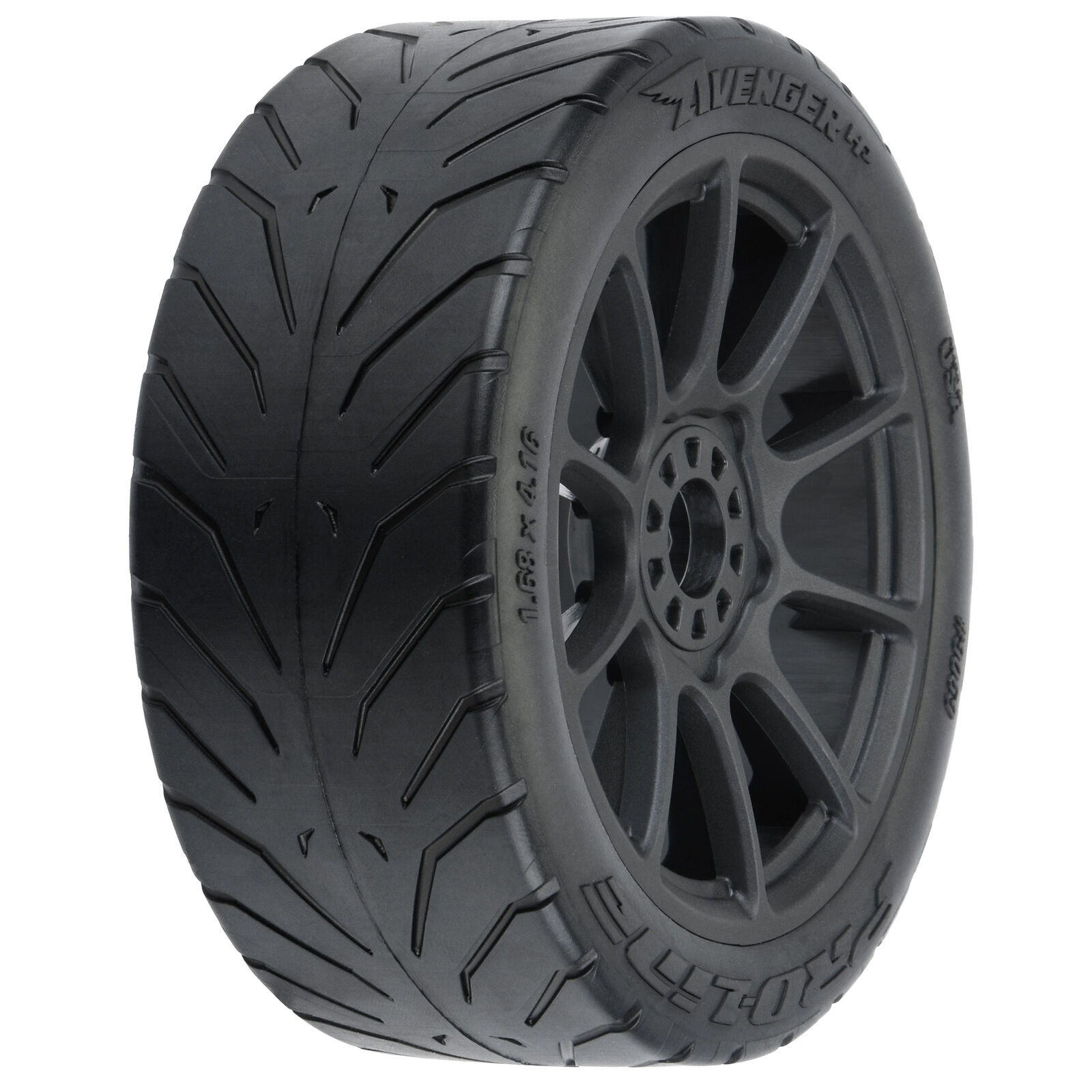 ProLine 9069-21 - 1/8 Avenger HP BELTED S3 Fr/Rr Buggy Tires Mounted 17mm Black
