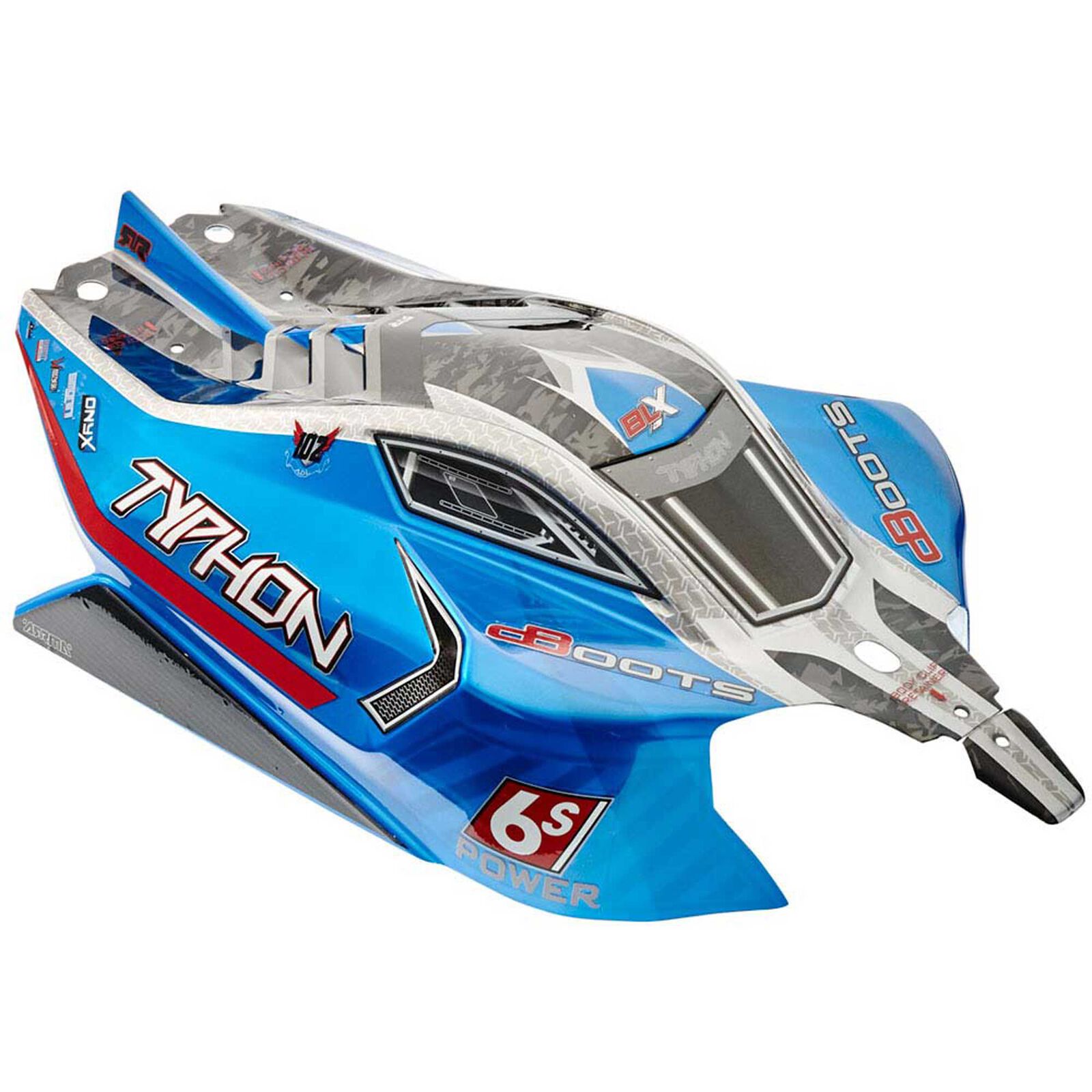 Arrma ARAC3323 (AR406118) - 1/8 Painted Body with Decals, Blue (TYPHON 6S BLX)