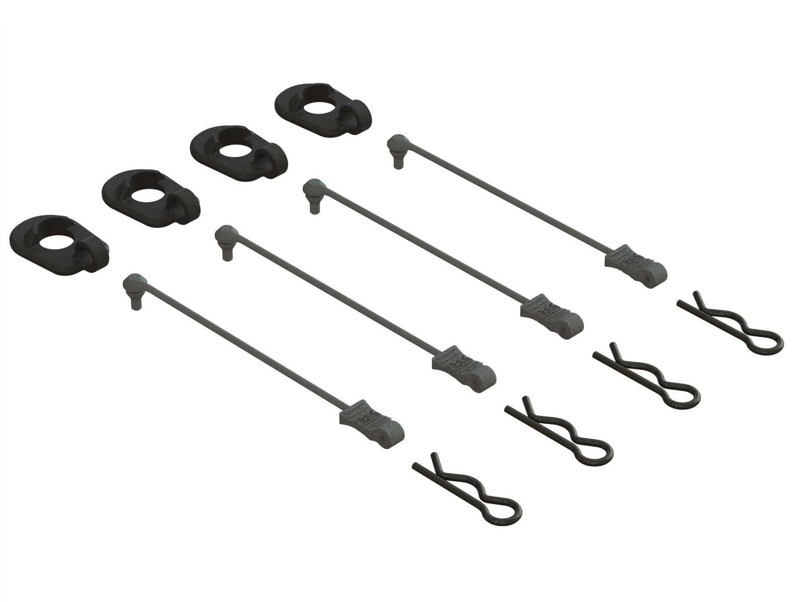 Arrma ARA390294 - Body Clip Retainers, Black, 1/5 Scale