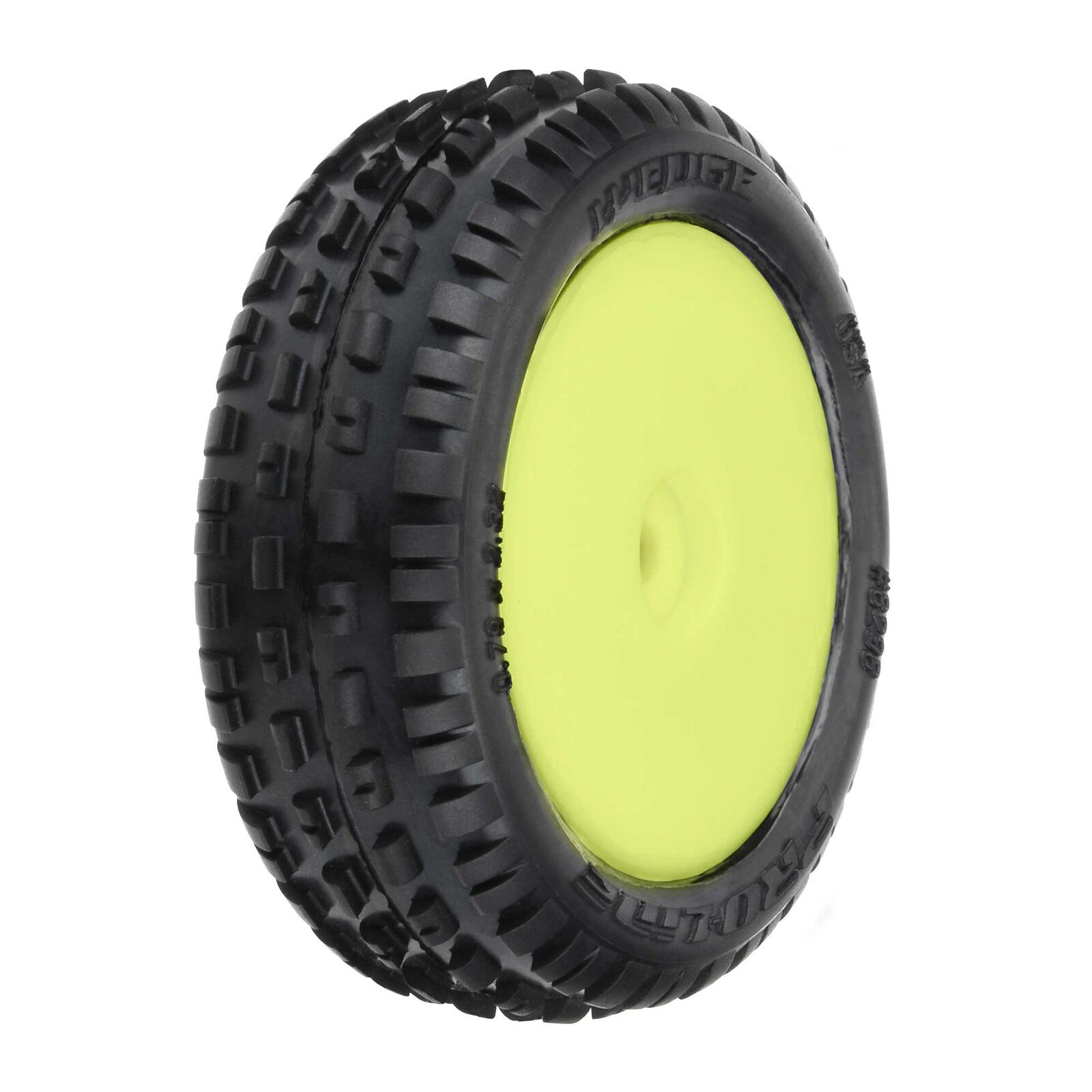ProLine 8298-12 - 1/18 Wedge Front Carpet Mini-B Tires Mounted 8mm Yellow Wheels 