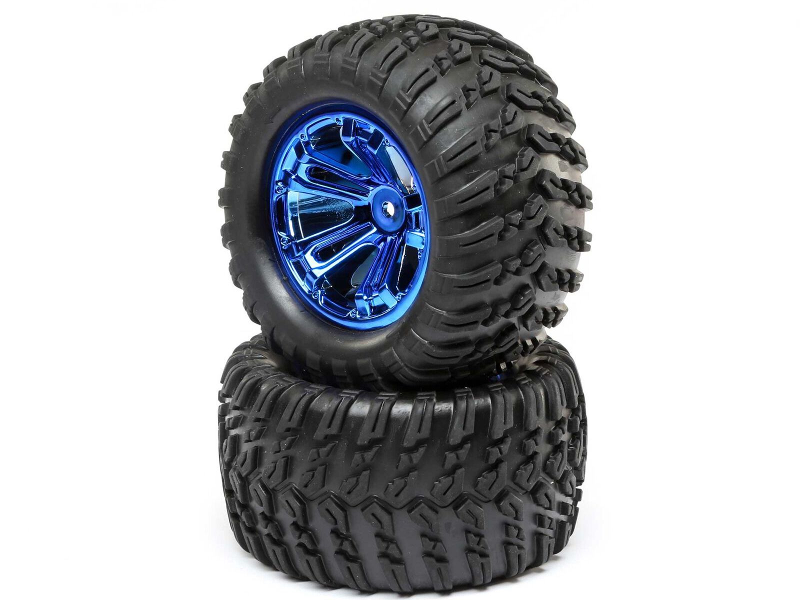 Losi LOS43019 - Tires Mounted  Blue Chrome Tires (TENACITY T)