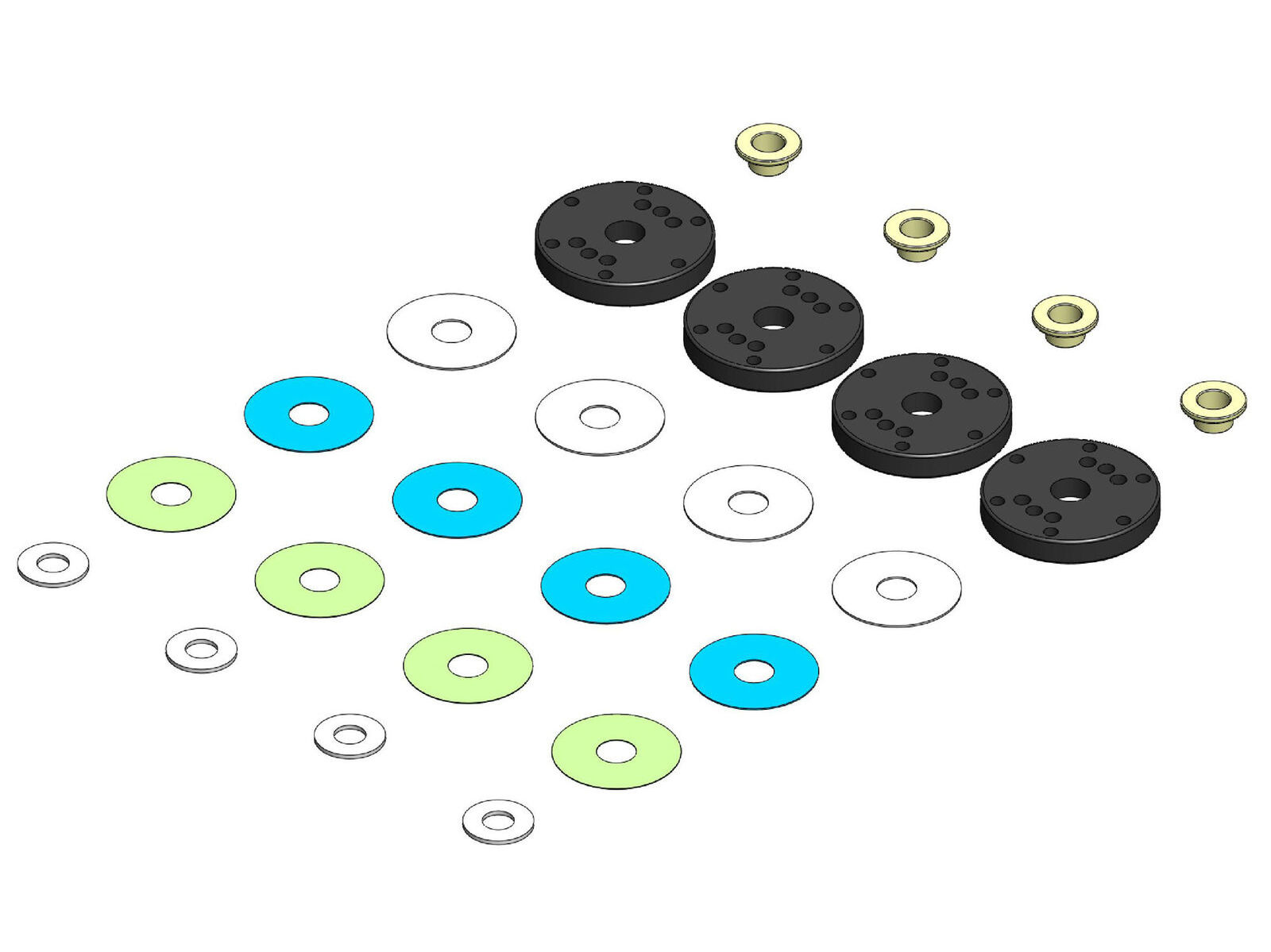 MIP 19030 - Bypass1 Pistons 6-Hole Set, 16mm (TLR 1/8)
