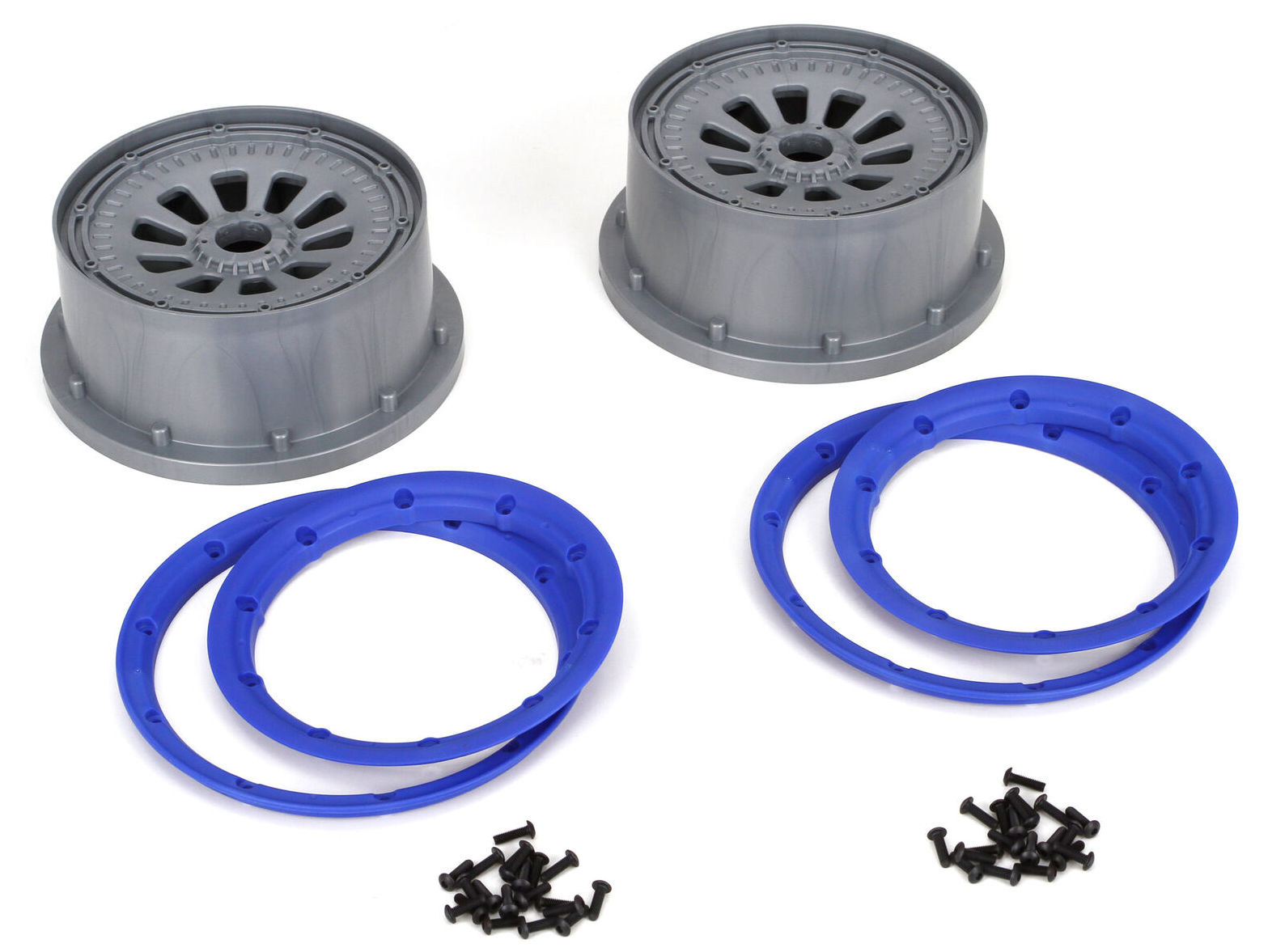 Losi LOSB7027 - 1/5 Wheel and Beadlock Set 4.75, 24mm Hex, Blue (5IVE-T)