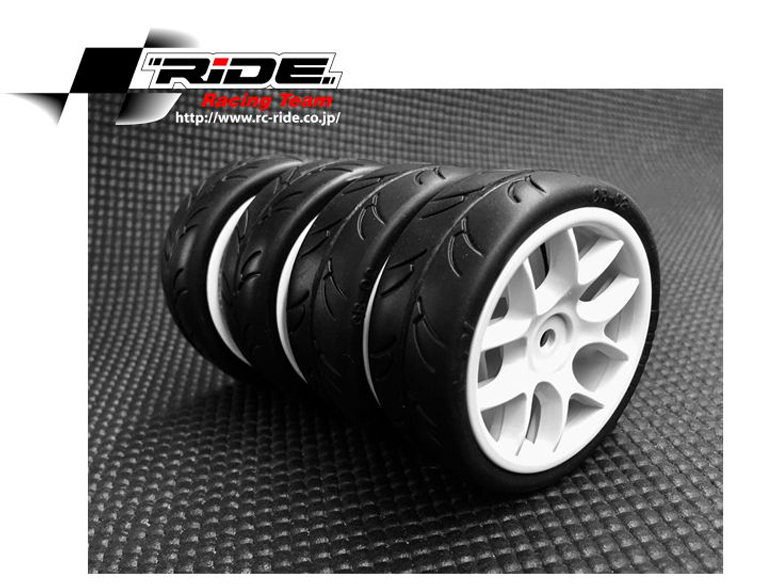 Ride 26072 - 24mm Street Compound Cut Slick Tires Pre-Glued 10-Spoke Wheels 