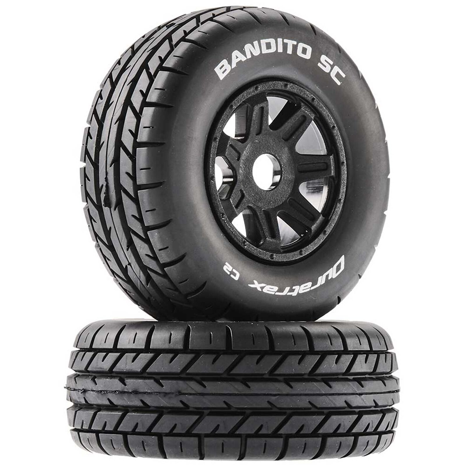 Duratrax DTXC5270 - Bandito SC Mounted Soft Tires, Black 17mm Hex *DISCONTINUED*