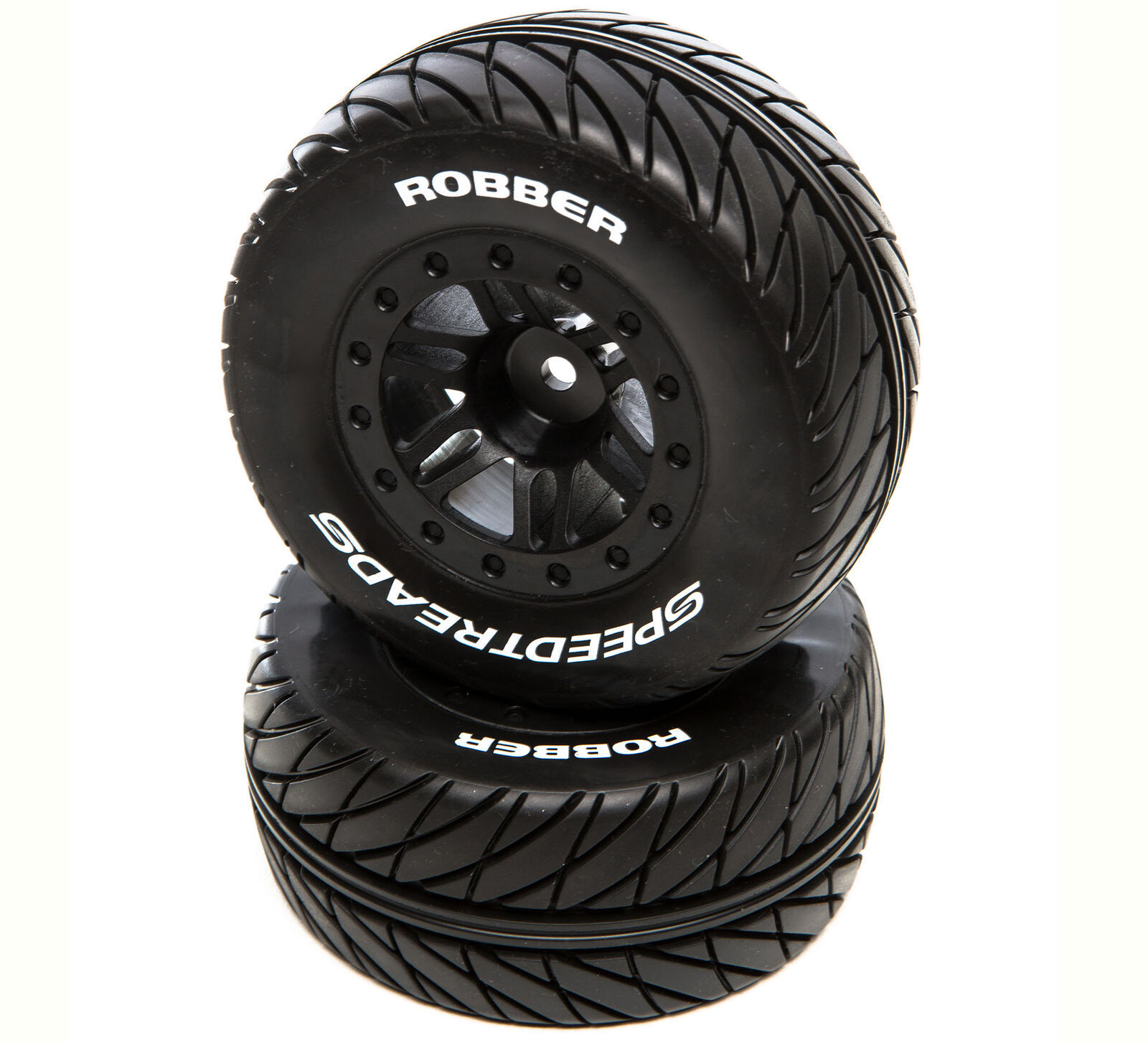 Duratrax DTXC2929 - SpeedTreads Robber SC Front Rear Black Mounted (Traxxas Slash/Rustler, ECX 4X4)