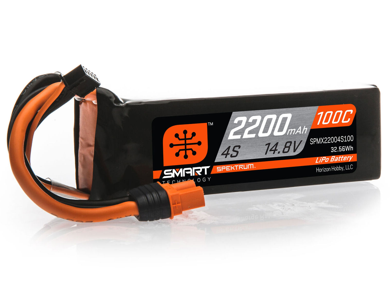 Spektrum SPMX22004S100 - 14.8V 2200mAh 4S 100C Smart LiPo Battery: IC3