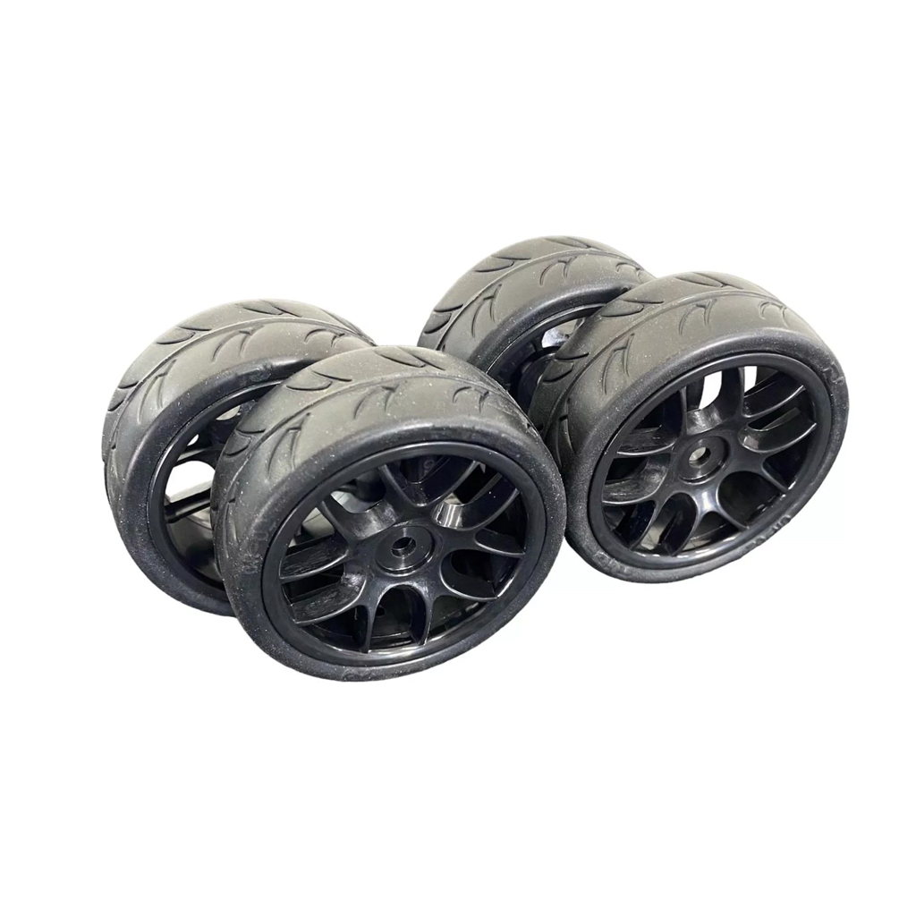 Ride 26073BK - Ride 1/10 Belted Tyres Preglued Black Wheel