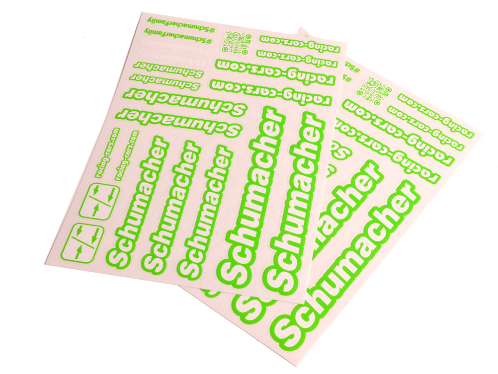 Schumacher U8588 - Schumacher Decal Sheet - Neon Green
