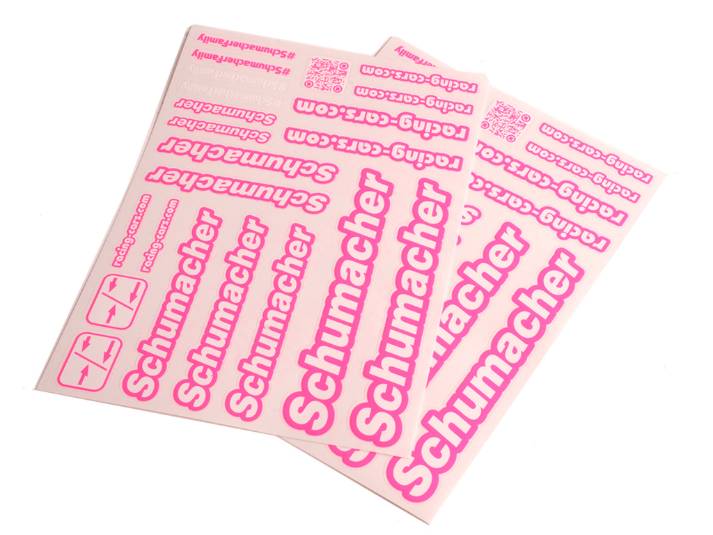 Schumacher U8590 - Schumacher Decal Sheet - Neon Pink