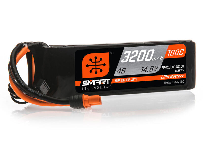 Spektrum SPMX32004S100 - 3200mAh 4S 14.8V 100C Smart LiPo Battery; IC3