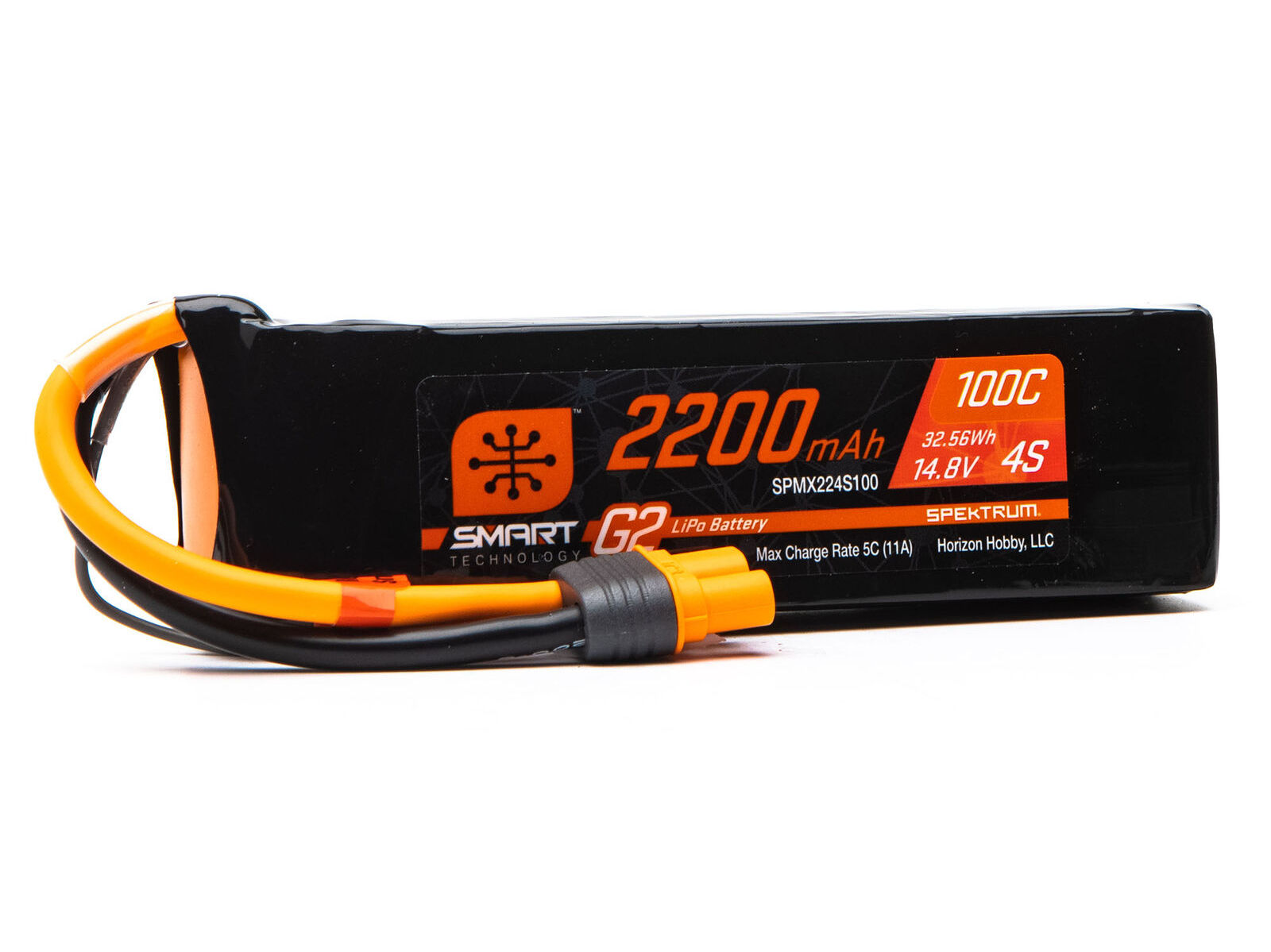 Spektrum SPMX224S100 - 2200mAh 4S 14.8V Smart G2 LiPo 100C; IC3