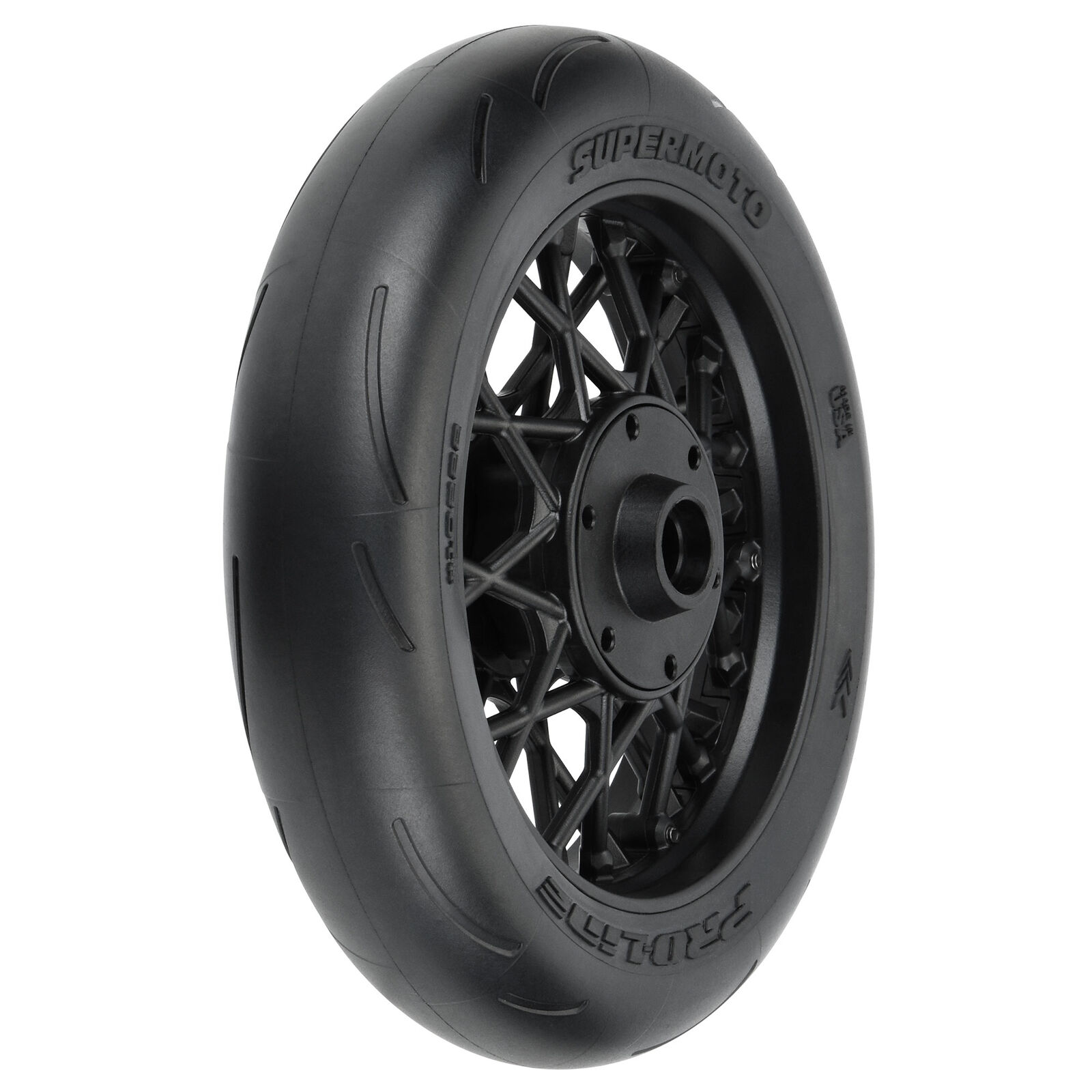 ProLine PRO1022210 - 1/4 Supermoto Tire Front MTD Black Wheel (Promoto MX) 