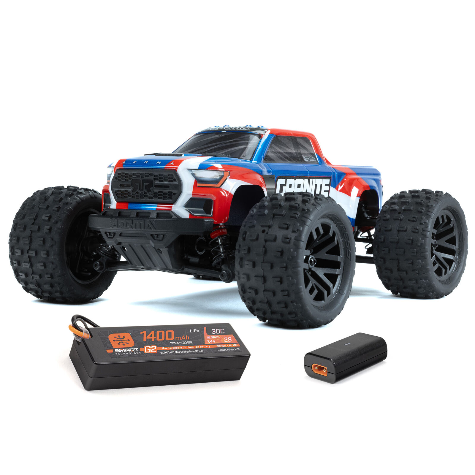Arrma ARA2102T1 - 1/18 GRANITE GROM MEGA 380 Brushed 4X4 Monster Truck RTR with Battery & Charger, Blue