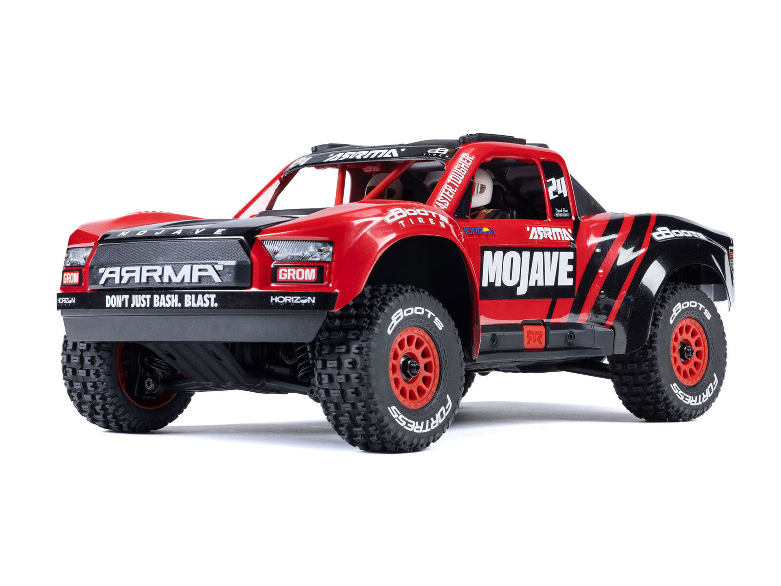 Arrma ARA2104T1 - MOJAVE GROM MEGA 380 Brushed 4X4 Small Scale Desert Truck RTR with Battery & Charger, Red/Black