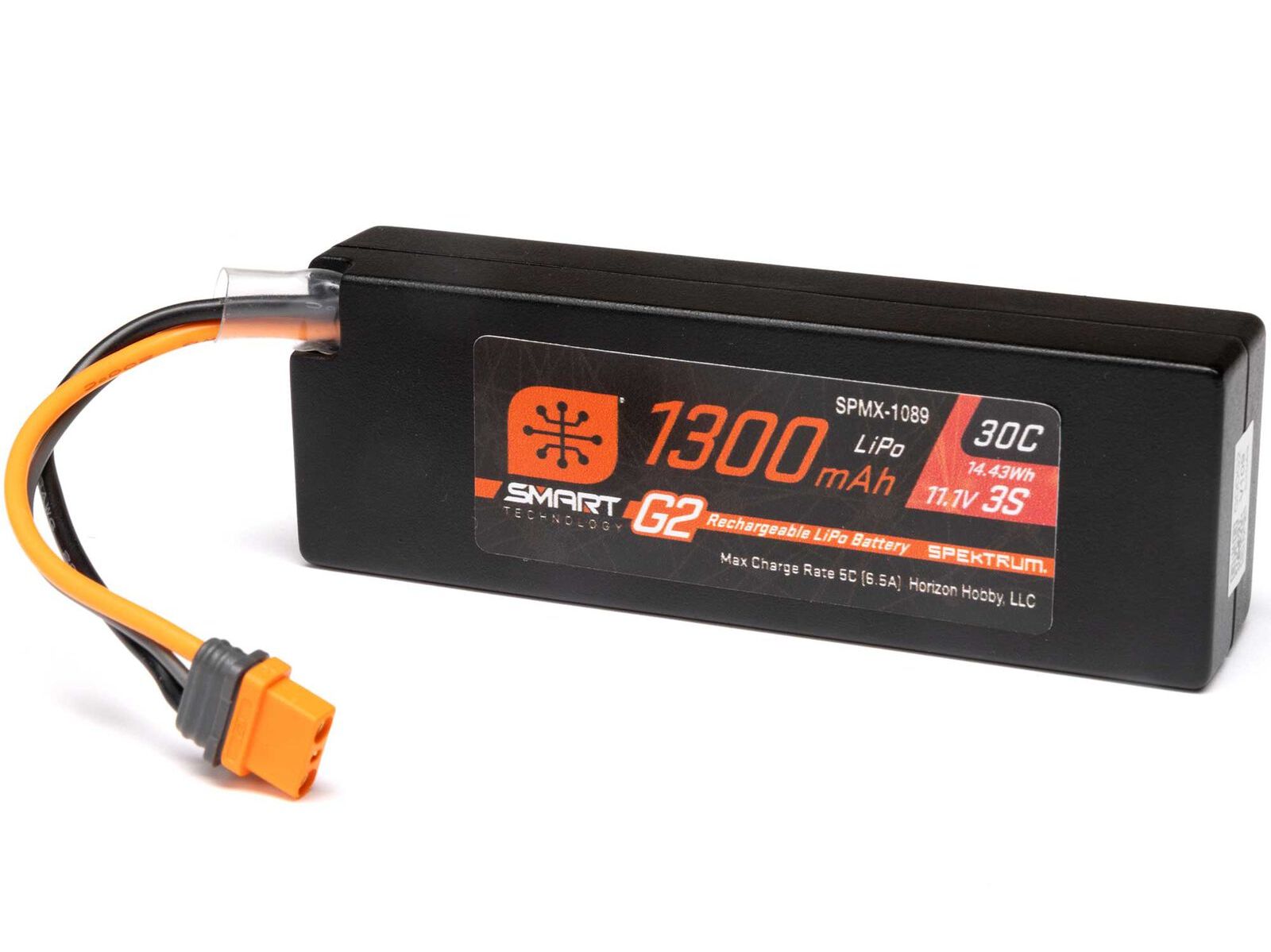 Spektrum SPMX-1089 - 11.1V 1300mAh 3S 30C Smart G2 LiPo Battery: IC2