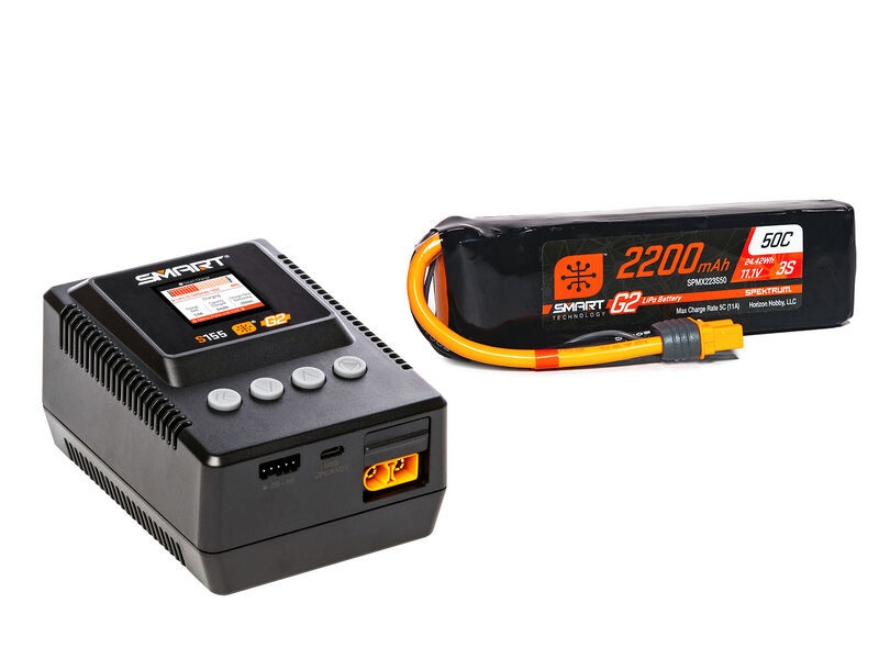 Spektrum SPMXPSA400 - Smart Powerstage Air Bundle: G2 2200mAh 3S LiPo IC3 & S155 Charger