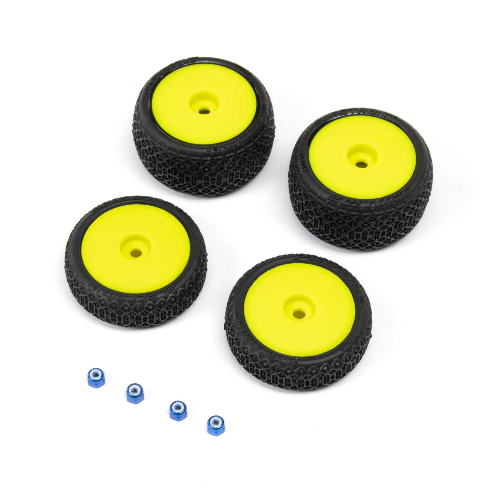 Proline 1031412 - 1/24 Electron 2.0 Buggy F/R Tires Mounted 7mm Yellow (Micro-B)