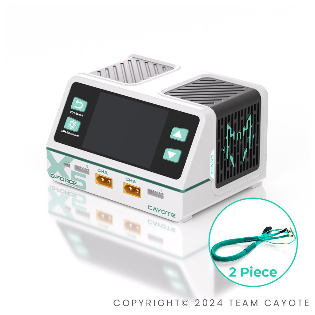 Cayote CYEG1024 - CAYOTE 2-Force X5 Charger with 2 XT90 Leads - UK