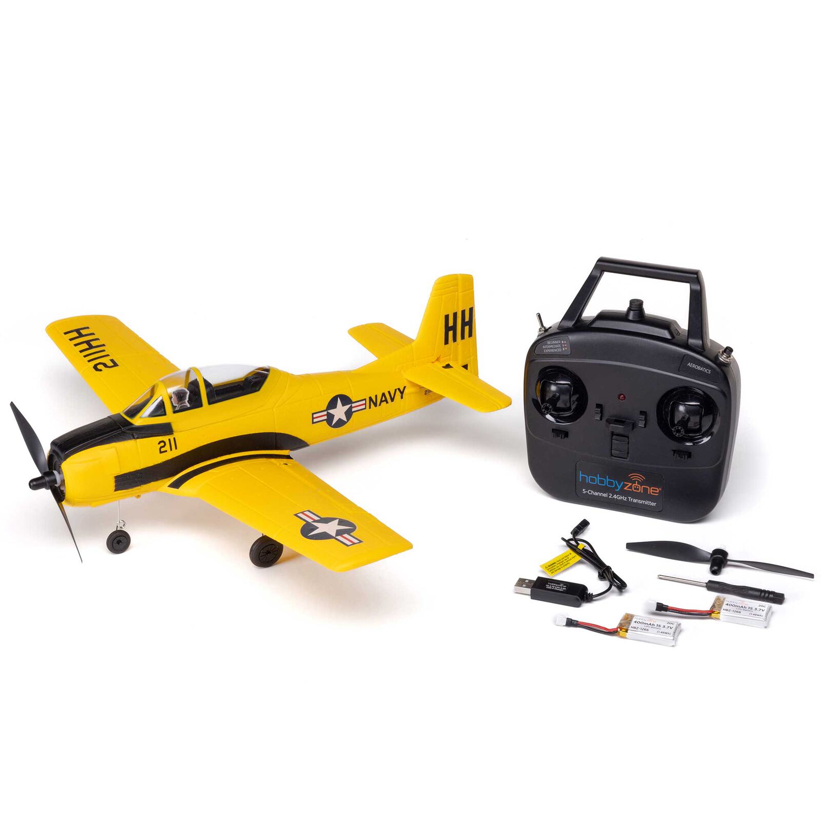 HobbyZone HBZ-1228 - T-28 Trojan 450mm RTF with SAFE (2 Flight Batteries Included)
